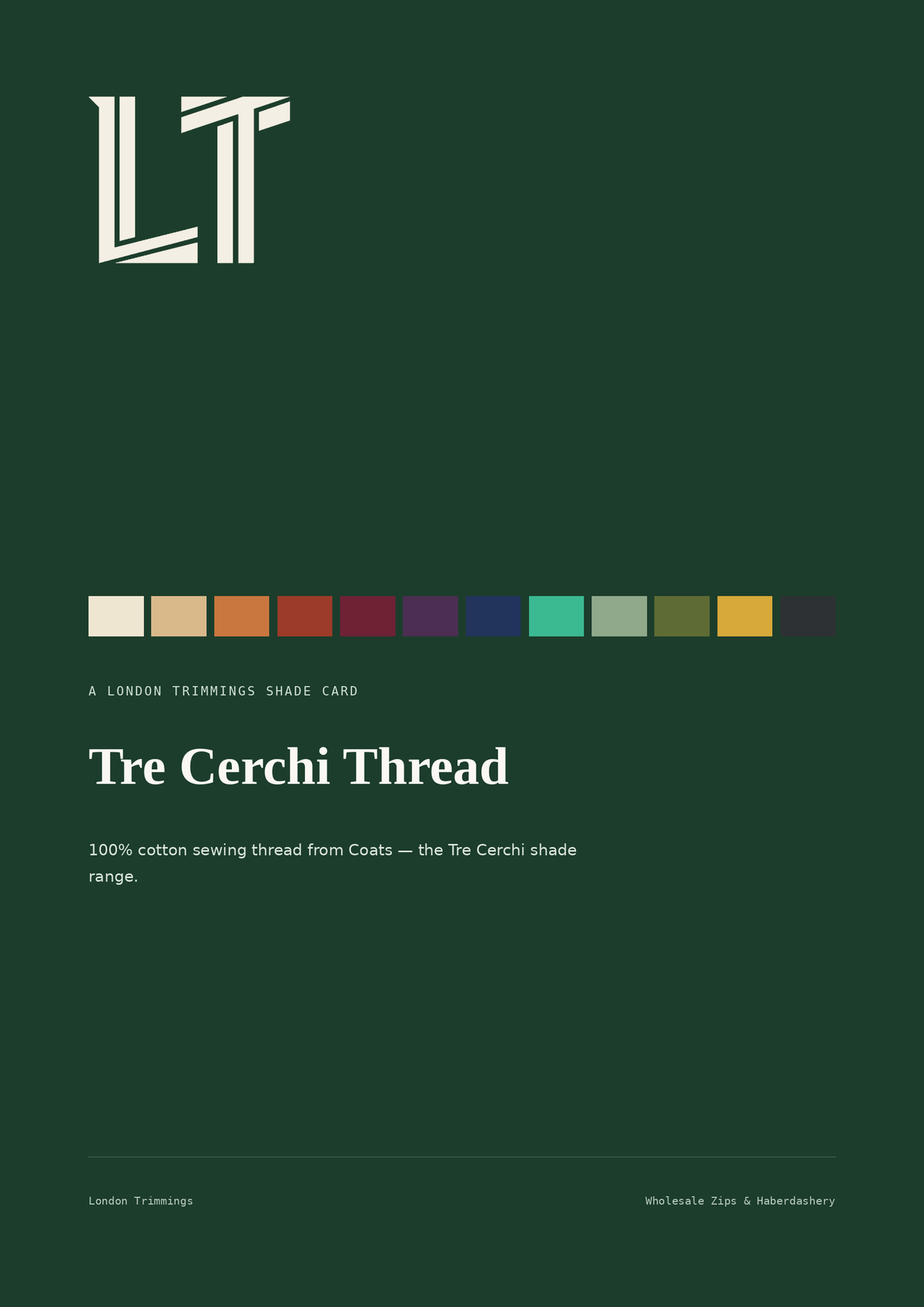 Tre Cerchi thread shade card