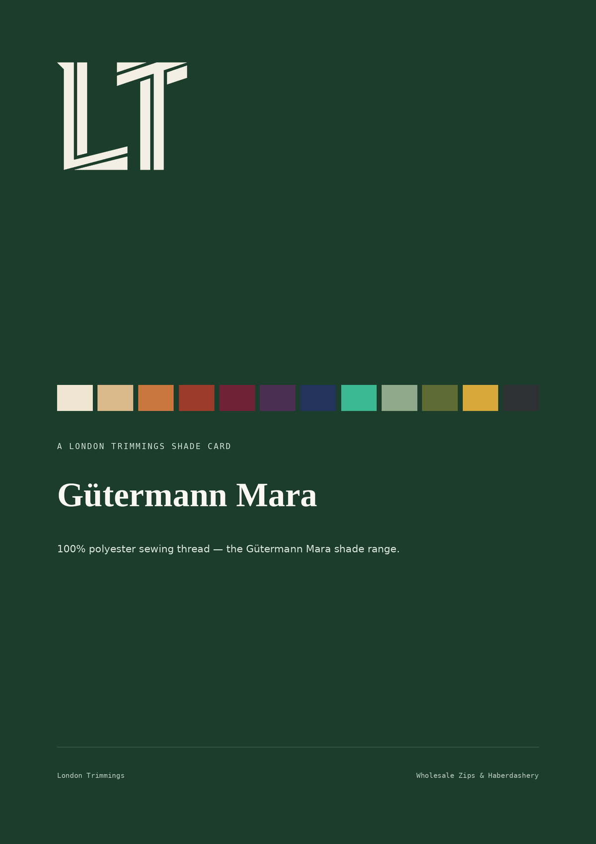 Gutermann Mara thread shade card