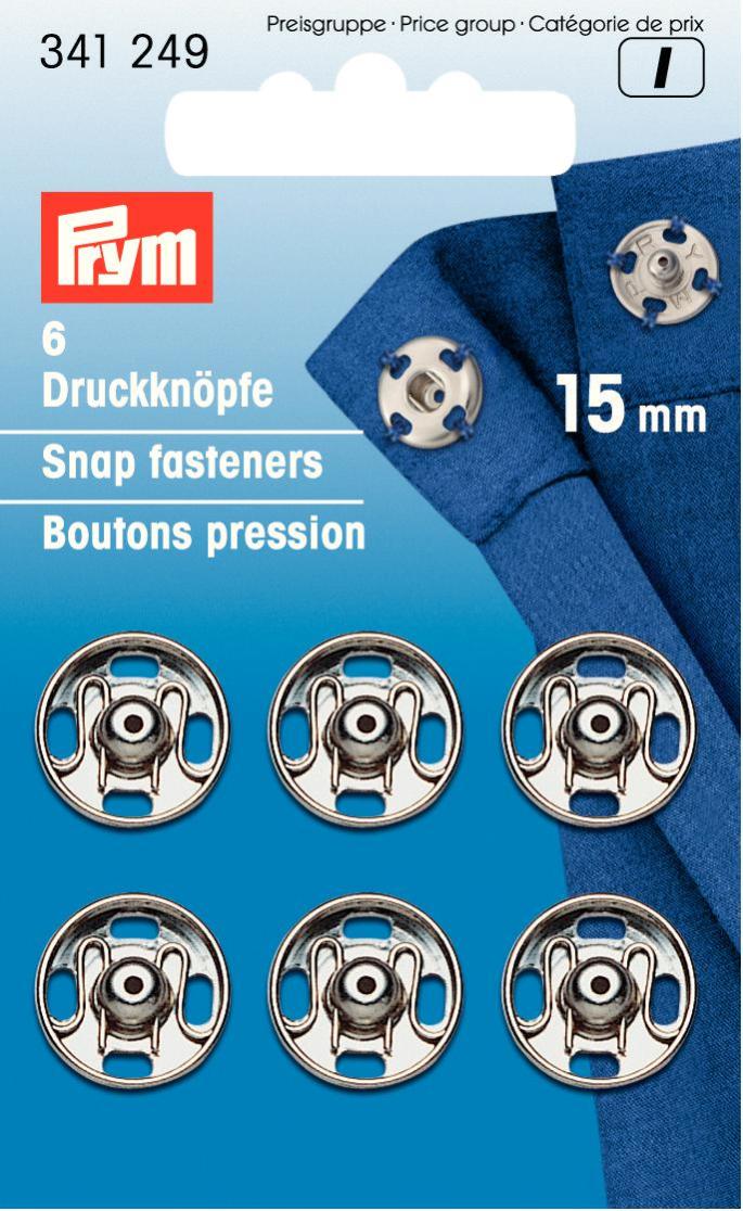 Prym 15mm Snaps Silver