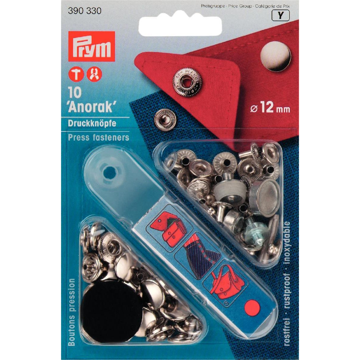 Prym Anorak Press Fasteners 12mm Silver
