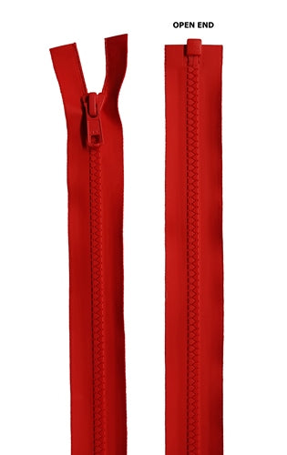 YKK No.5 Vislon AquaGuard - Deep Red, open end