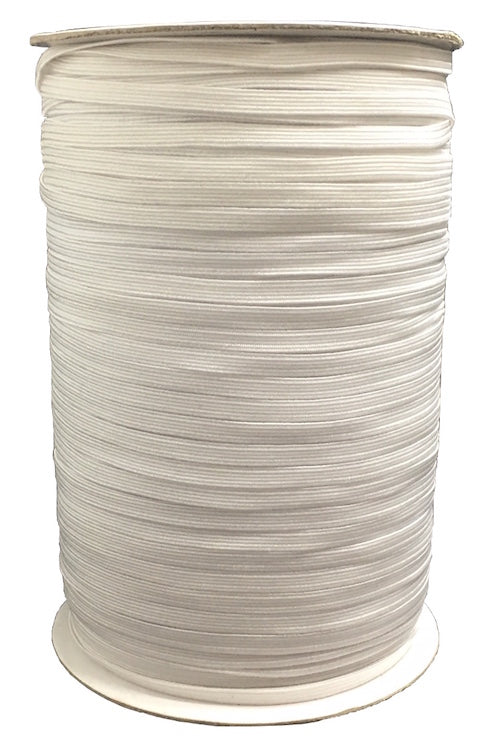 12mm Braided Elastic White