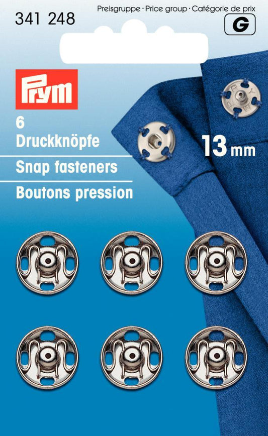 Prym 13mm Snaps Silver