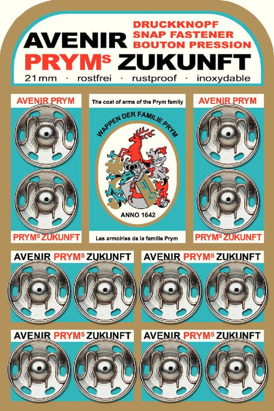 Prym 21mm Snaps Silver