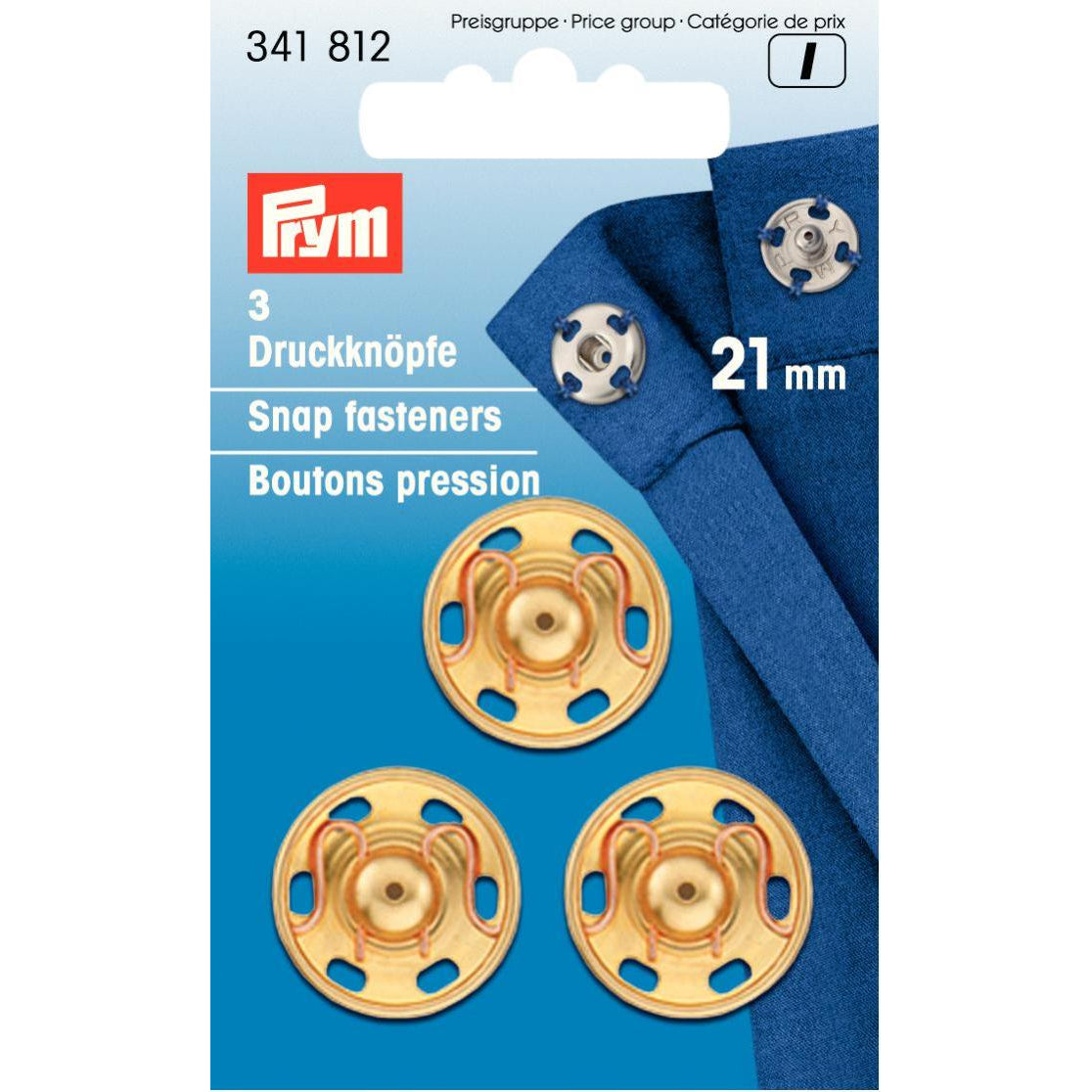 Prym 21mm Metal Snap Fasteners (3pcs)