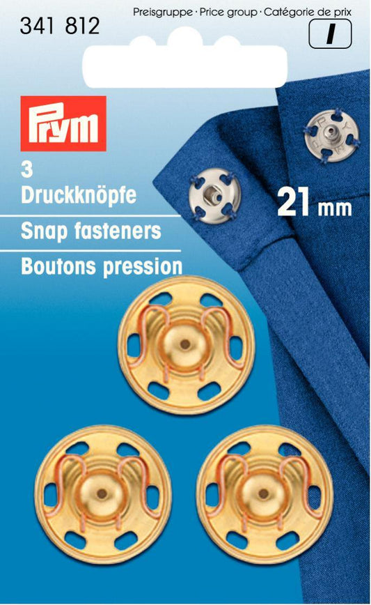 Prym 21mm Snaps Gold