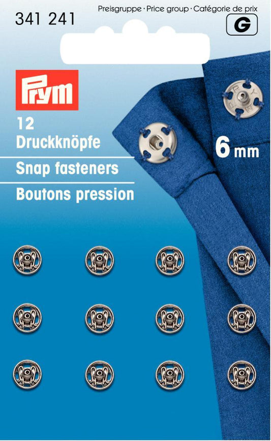 Prym 6mm Snaps Silver
