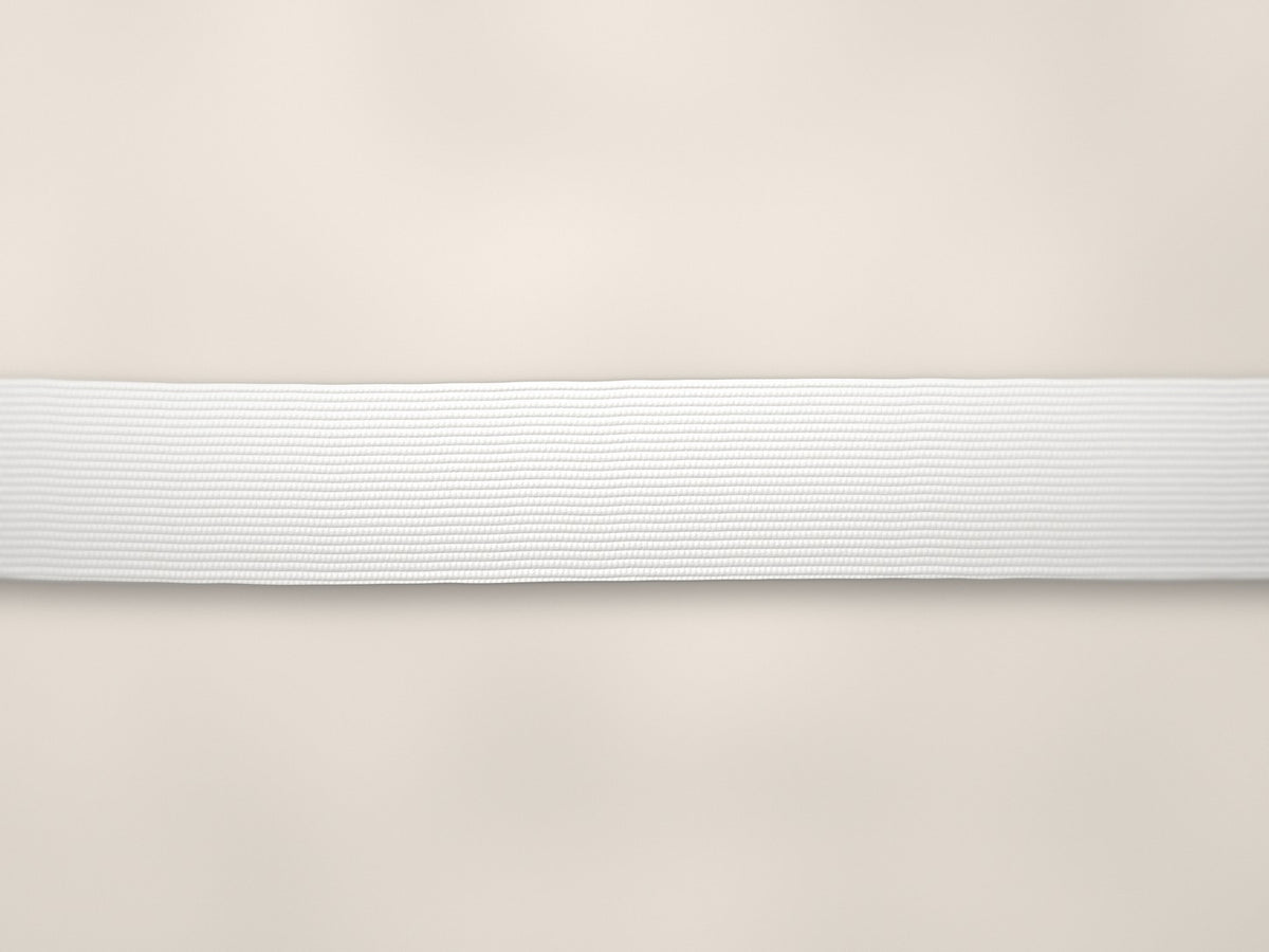 19mm woven elastic – white